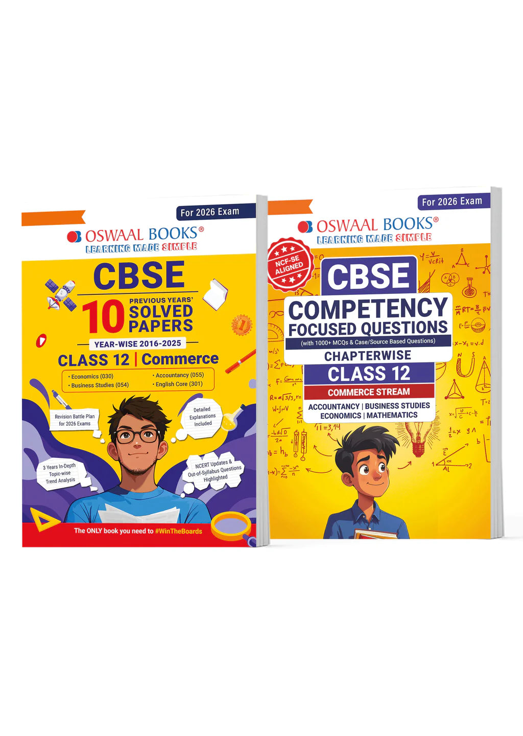 Oswaal CBSE Competency Focused Questions Chapter-wise and 10 Years' Solved Papers Class 12 Commerce (Set of 2)