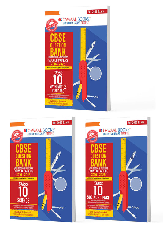 Oswaal CBSE Question Bank Class 12 Set of 3 Books Physics, Chemistry and Biology Chapterwise & Topicwise Solved Papers | For 2026 Board Exams