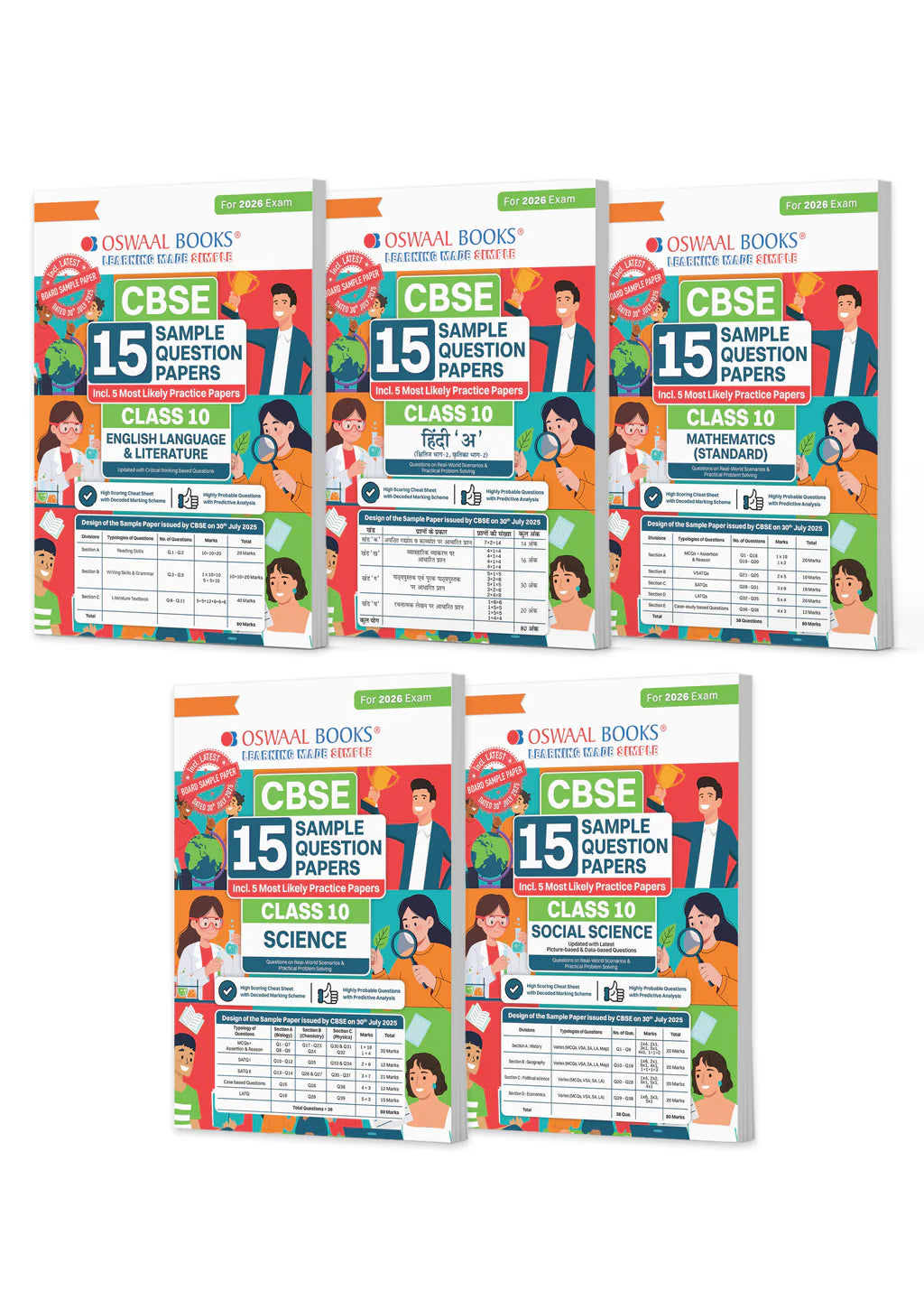 Oswaal CBSE Sample Question Papers Class 10 English, Hindi A, Maths Standard, Science & Social Science