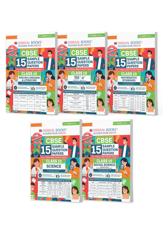Oswaal CBSE Sample Question Papers Class 10 English, Hindi A, Maths Standard, Science & Social Science