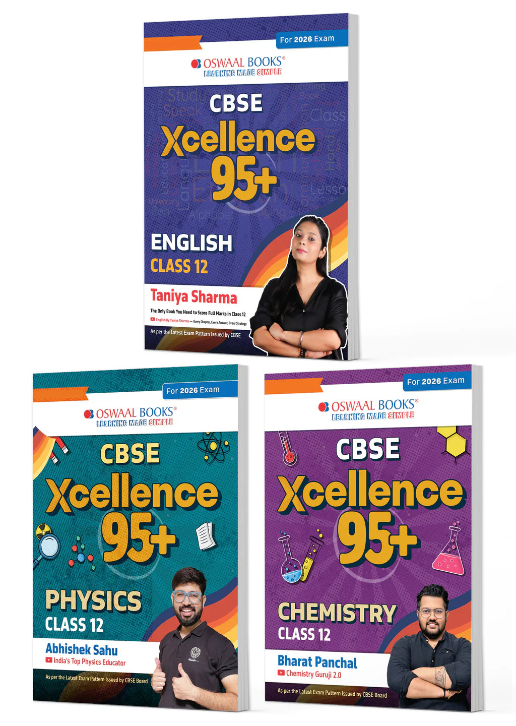 Oswaal CBSE Xcellence 95+ | English, Physics And Chemistry Class 12 (Set of 3)