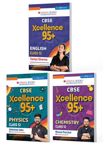 Oswaal CBSE Xcellence 95+ | English, Physics And Chemistry Class 12 (Set of 3)