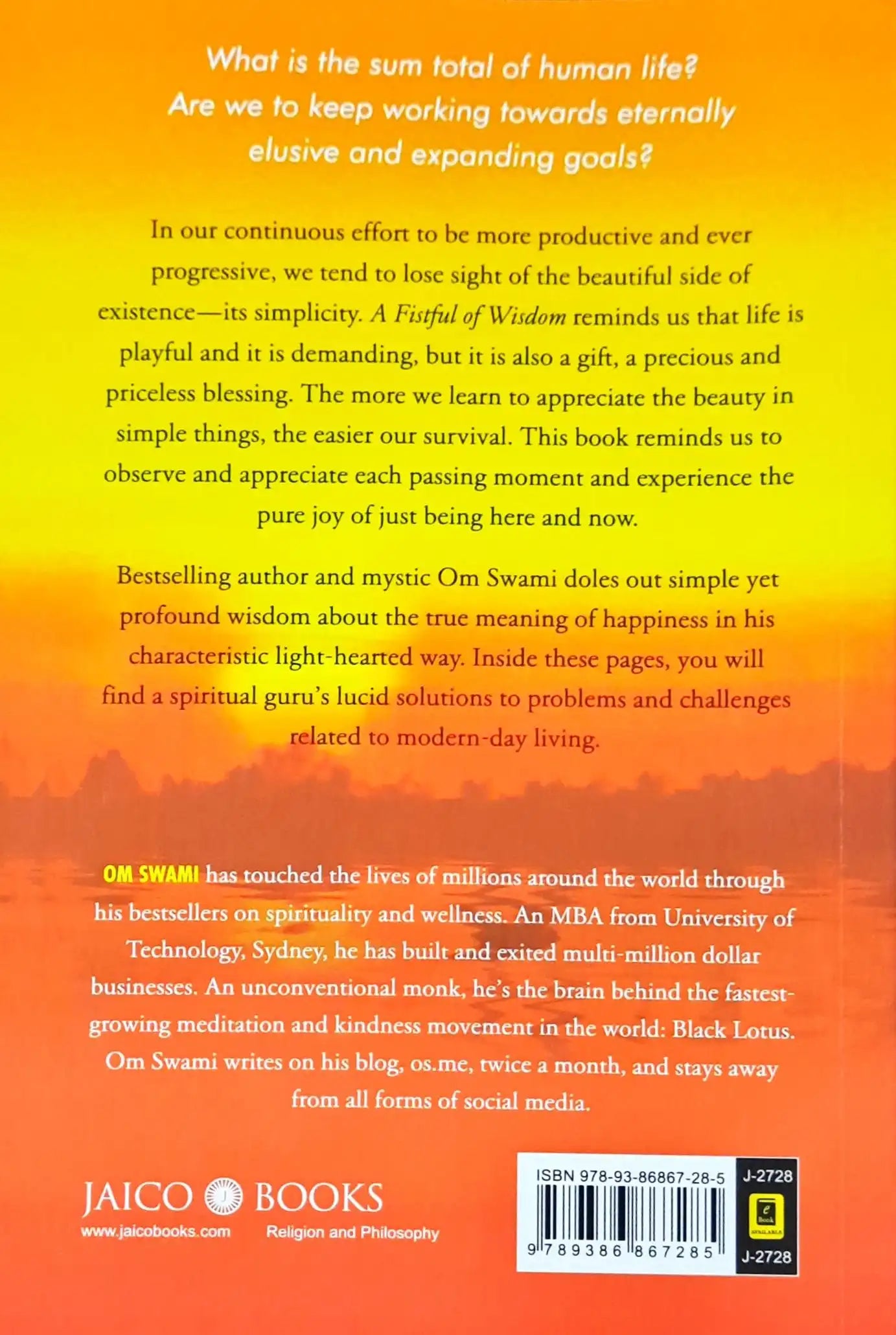 A Fistful of Wisdom : A Monk's Light Musings on Life's Serious Stuff