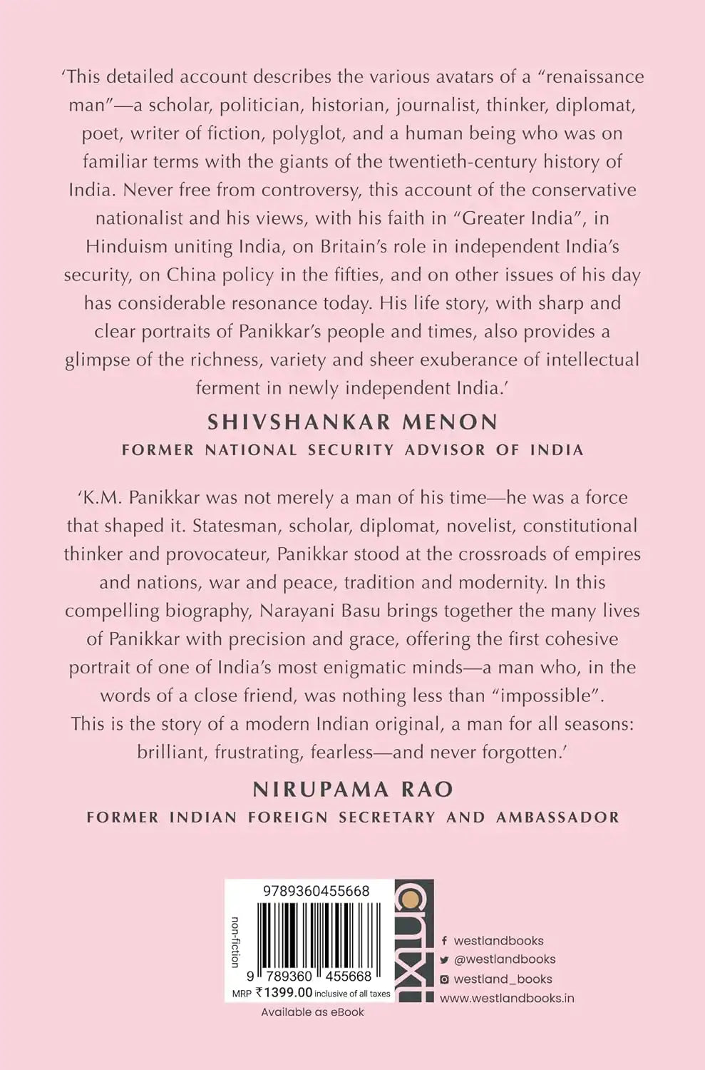 A Man For All Seasons : The Life Of K.M. Panikkar | Hardcover