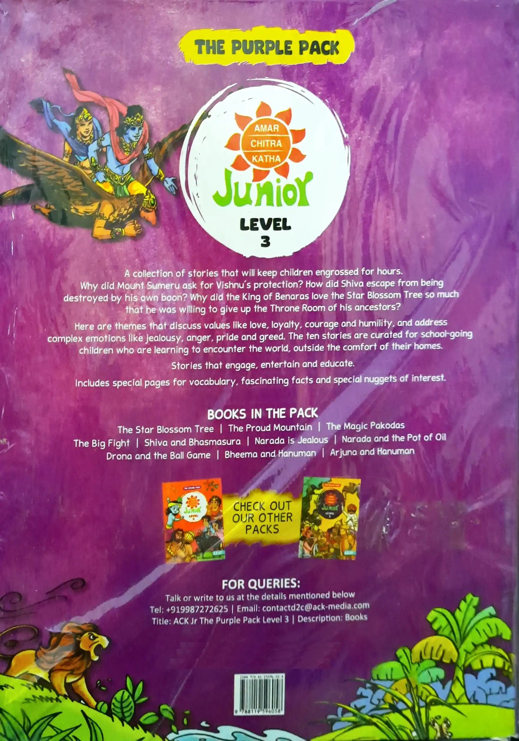 Amar Chitra Katha Junior Level 3 : The Purple Pack of 10 Picture Story ...