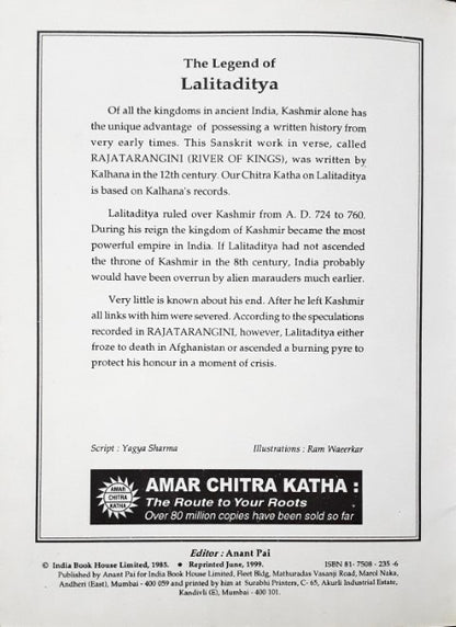 The Legend Of Lalitaditya (Amar Chitra Katha) Vol. 690  (P)