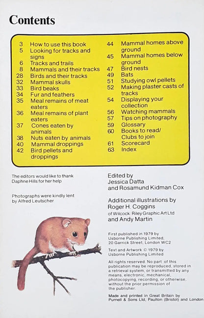 Usborne Spotter's Guides Animals Tracks And Signs (P)