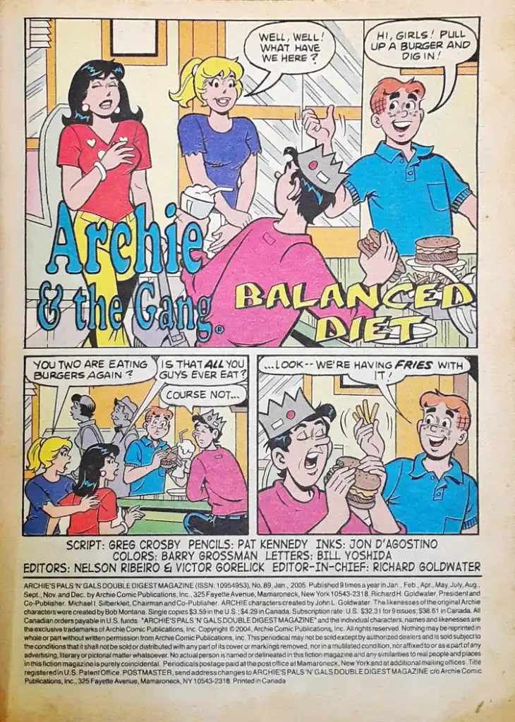 Archie Pals And Gals Double Digest Magazine No. 89 (P)