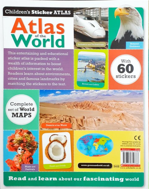 Children's Sticker Atlas Of The World - Complete Your Atlas With 60 St ...