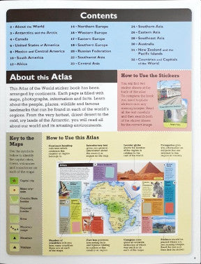 Children's Sticker Atlas Of The World - Complete Your Atlas With 60 Stickers