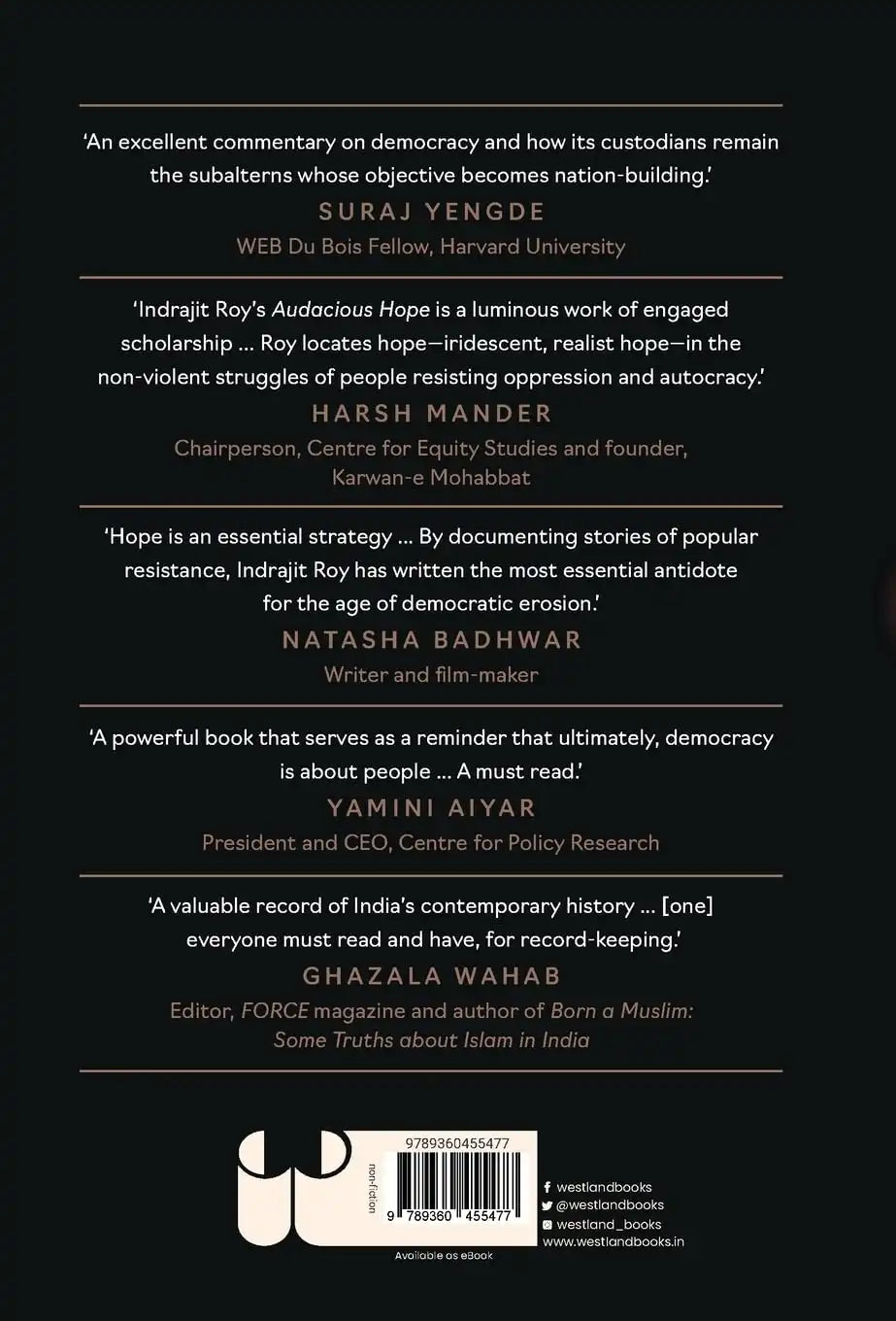 Audacious Hope : An Archive Of How Democracy Is Being Saved In India | Hardcover