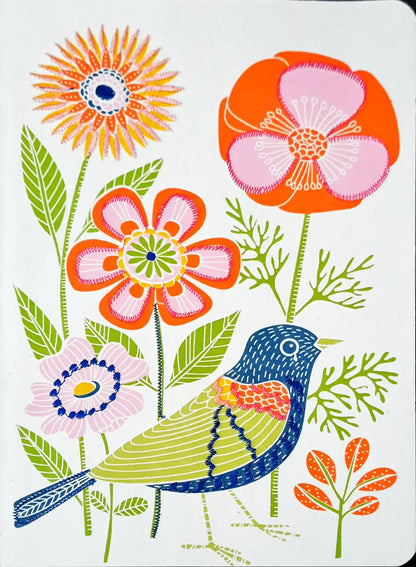 Avian Friends Embroidered Handmade Journal