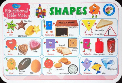 Colours & Shapes - Educational Table Mats (Wipe & Clean Double Sided)