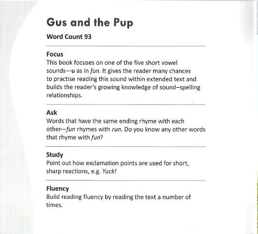 Funny Photo Phonics Gus and the Pup