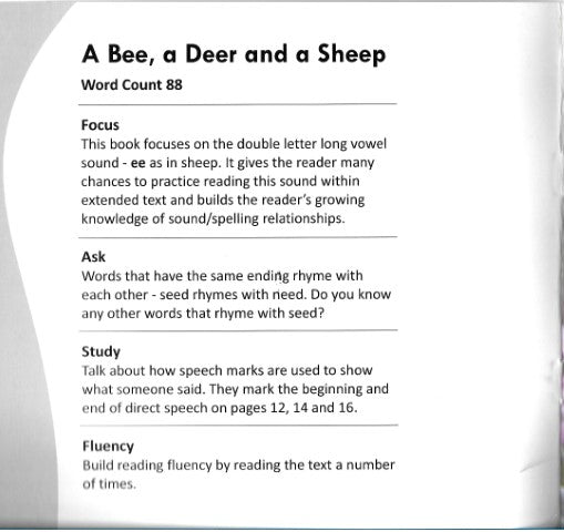 Funny Photo Phonics A Bee, a Deer and a Sheep