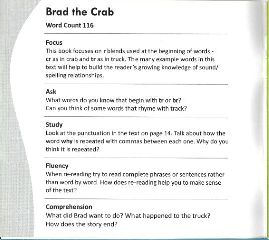 Funny Photo Phonics Brad the Crab