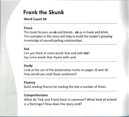 Funny Photo Phonics Frank the Skunk