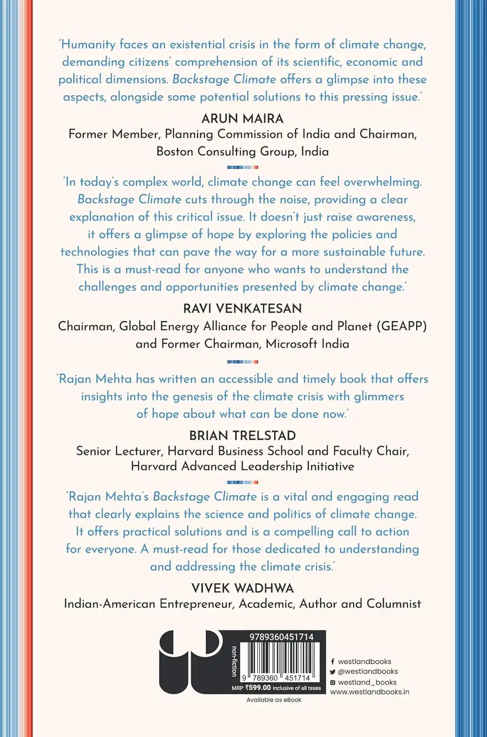 Backstage Climate : The Science And Politics Behind Climate Change | Hardcover