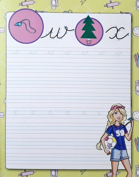 Girl Math Barbie Writing Barbie Cursive Writing Small Letters a-z – Books and You