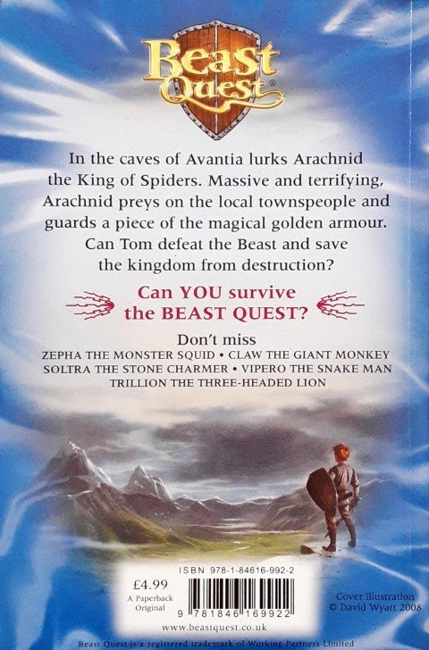 Beast Quest The Golden Armour Arachnid The King of Spiders Beast Quest 11 Collector Cards Inside