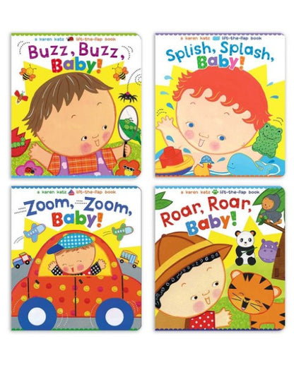 Buzz Splash Zoom Roar A Karen Katz Box Set of 4 Lift The Flap Books