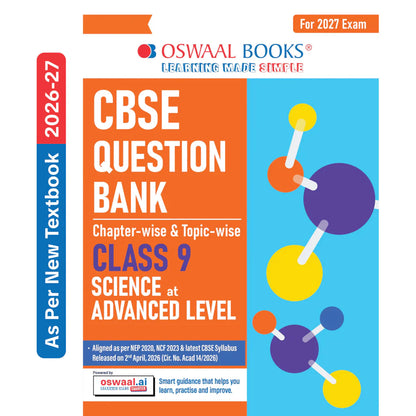 Oswaal CBSE Science Advance Level Question Bank Chapter-wise & Topic-wise Class 9 (Latest NCERT)