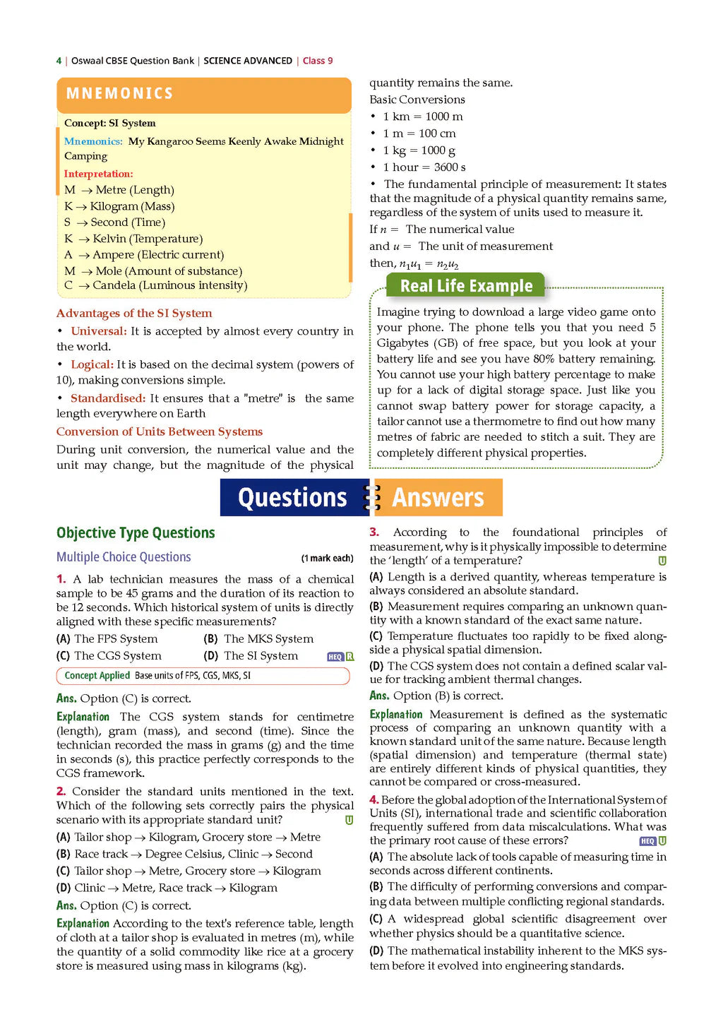 Oswaal CBSE Science Advance Level Question Bank Chapter-wise & Topic-wise Class 9 (Latest NCERT)