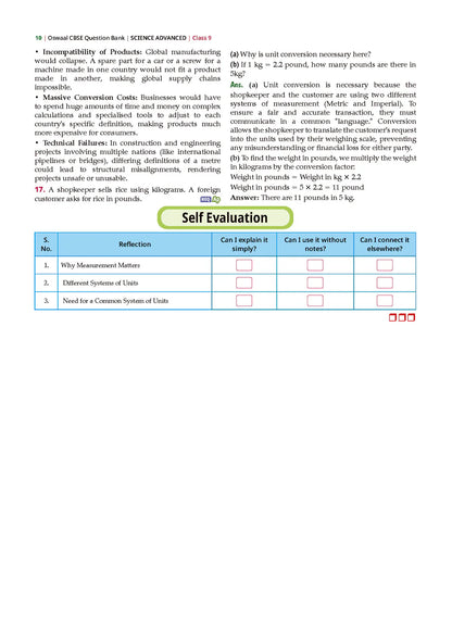 Oswaal CBSE Science Advance Level Question Bank Chapter-wise & Topic-wise Class 9 (Latest NCERT)