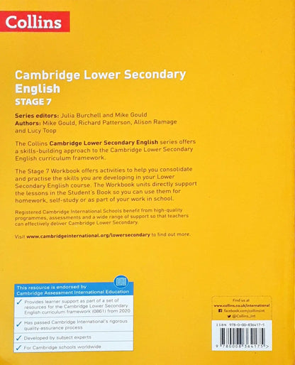 Collins Cambridge Lower Secondary English Stage 7 Workbook (P)
