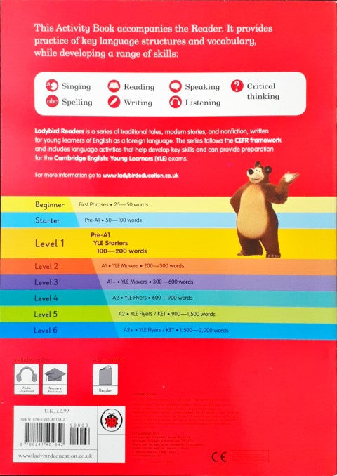 Ladybird Readers Level 1 Masha And The Bear Candy For Breakfast Activity Book