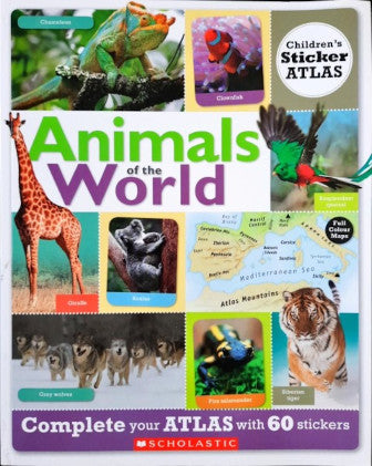 Children's Sticker Atlas Animals Of The World With 60 Stickers