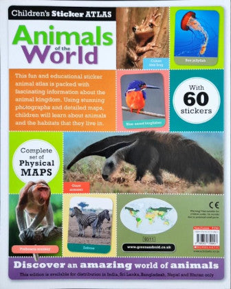 Children's Sticker Atlas Animals Of The World With 60 Stickers