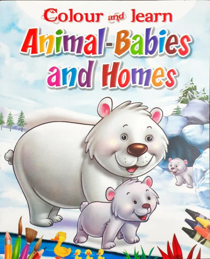 Colour And Learn Animal Babies And Homes