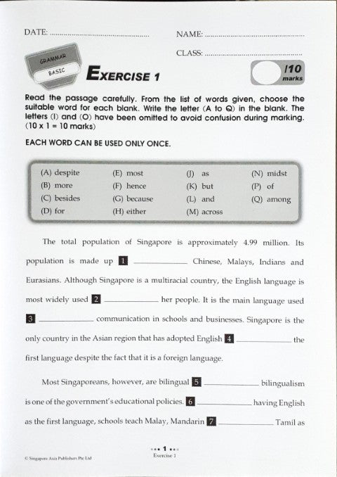 SAP Conquer Cloze For Primary Level WorkBook 5