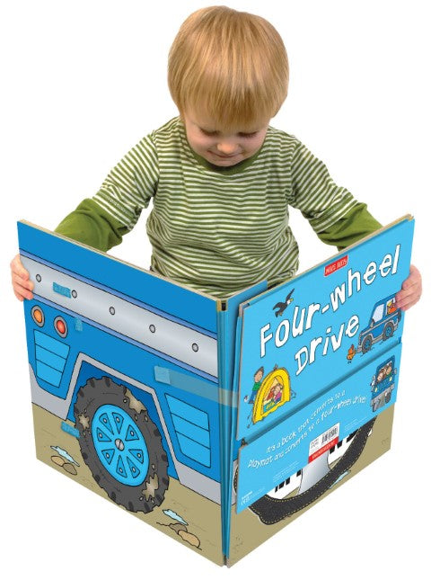 Convertible Four Wheel Drive Book Converts To a Playmat And a Four Wheel Drive