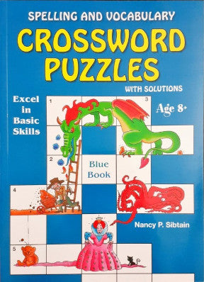 Spelling and Vocabulary Crossword Puzzles With Solutions (Blue)