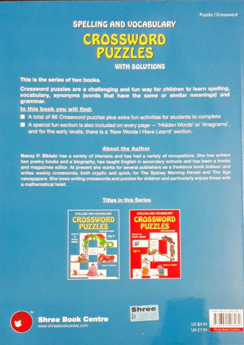Spelling and Vocabulary Crossword Puzzles With Solutions (Blue)
