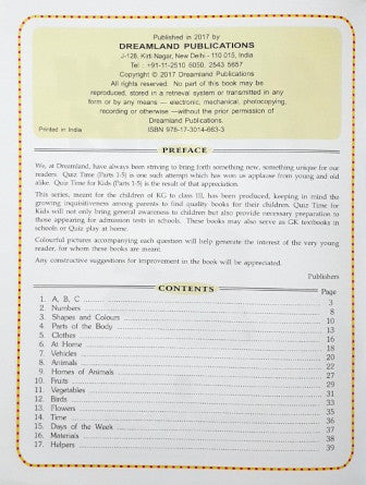 Quiz Time For Kids Test Your Child's IQ Level Book 1