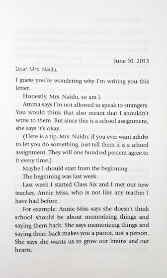 Dear Mrs Naidu