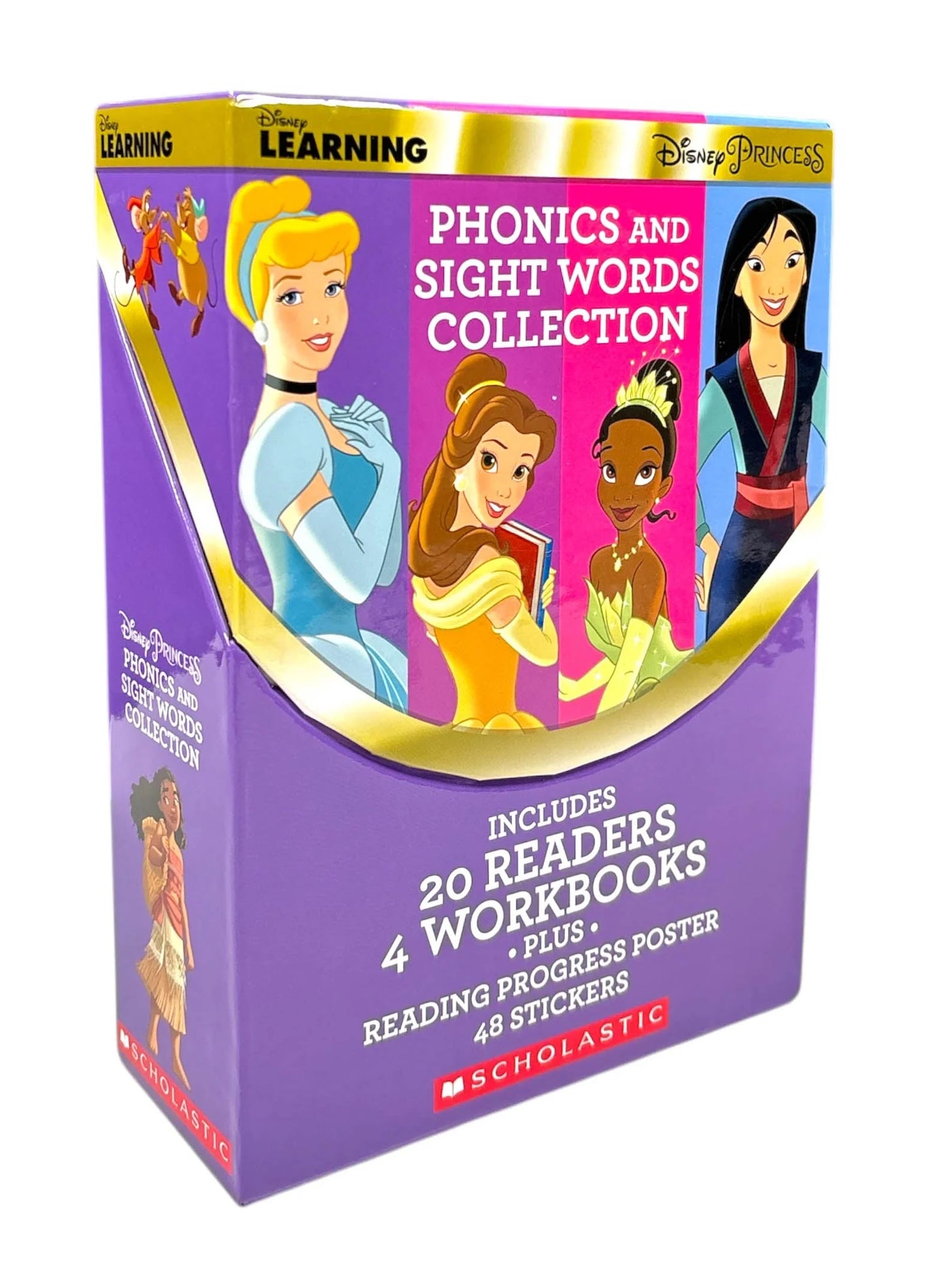 Disney Princess Phonics and Sight Words Collection | Set of 20 Readers and 4 Workbooks