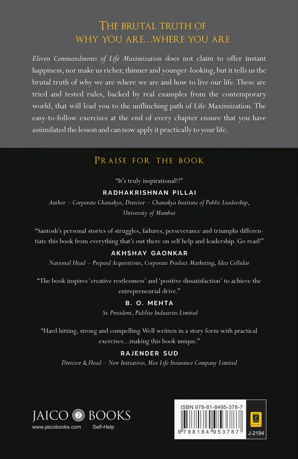 Eleven Commandments Of Life Maximization