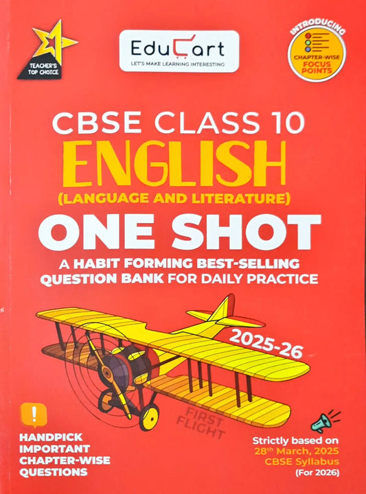 Educart One-shot English Language and Literature CBSE Class 10 Question Bank 2025-26