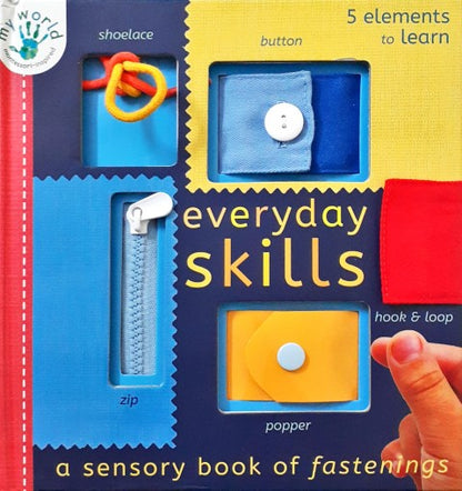 Everyday Skills A Sensory Book of Fastenings 5 Elements to Learn My World Montessori Inspired