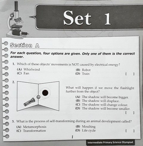 Singapore Science Olympiad Training Primary 3 And 4 Intermediate Level