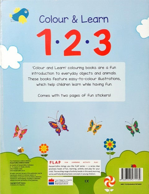 Flap Colour And Learn 123 With Stickers