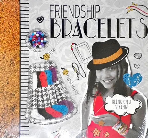 Friendship Bracelets (Craft Kit with 50 Beads and 5 Coloured Threads!)