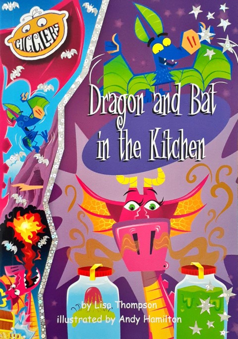 Gigglers Blue Dragon and Bat in the Kitchen