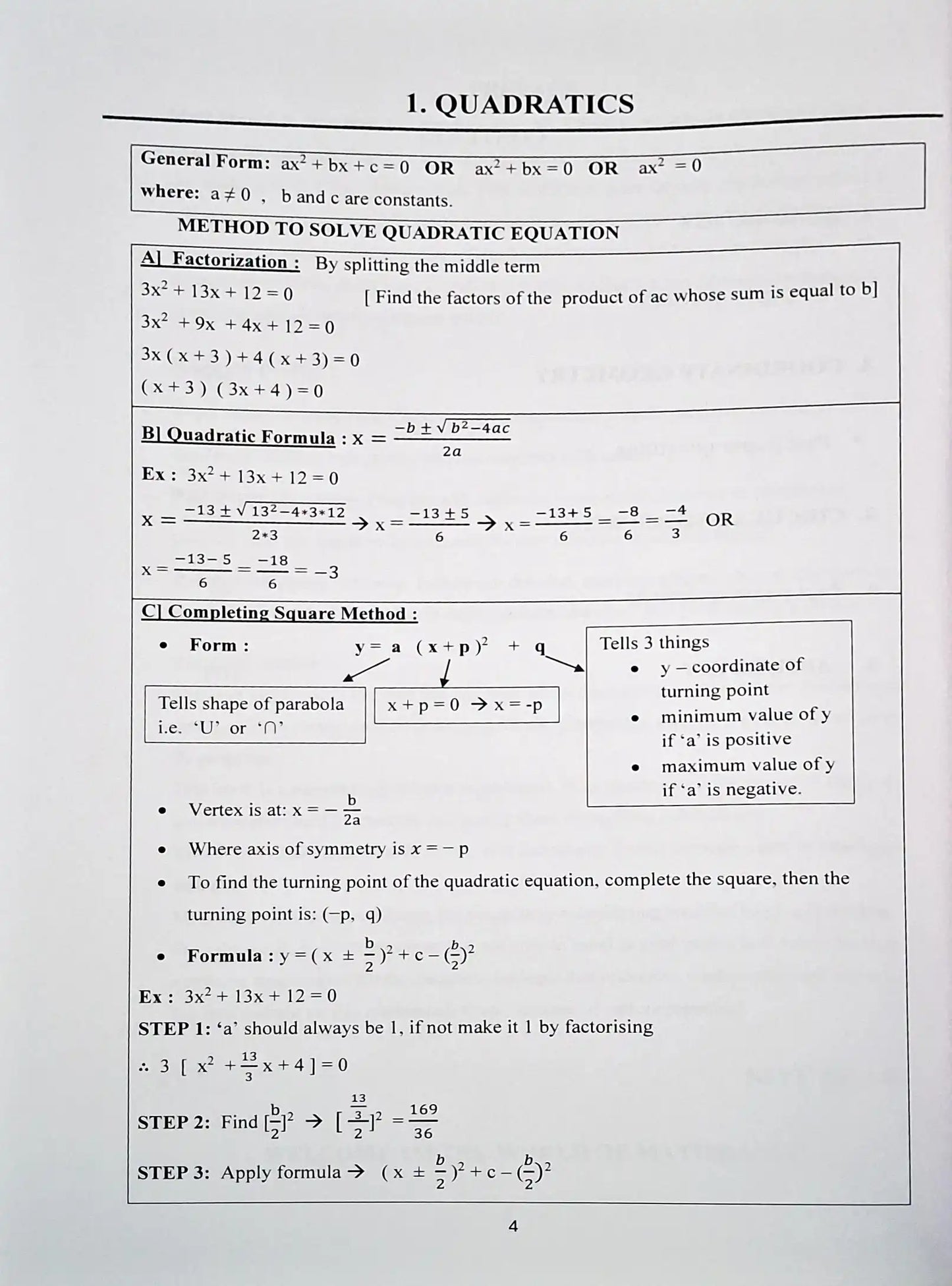 AS Level Pure Mathematics 1 : Practice Workbook Part One, Two and Three | Grade 11