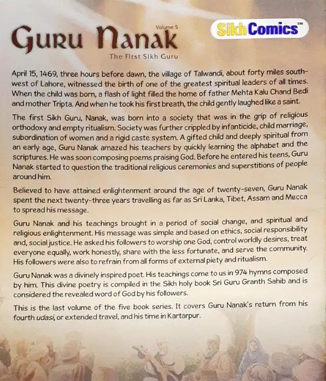 Sikh Comics Guru Nanak The First Sikh Guru Volume 5 (N)