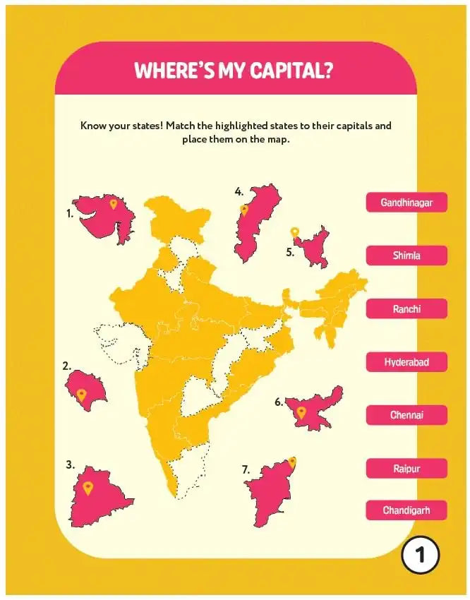 Hello India! Fun India Activity Book : States And Union Territories